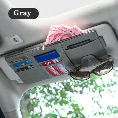 Car Sun Visor Bill Pen Business Card Holder CD DVD Organizer Storage Box Sunglasses Clip Stowing Tidying Car Accessories