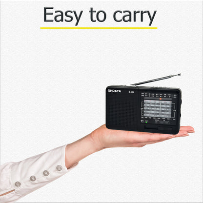 XHDATA D-328 12-Band Portable Radio AM/FM/SW DSP Technology MP3 Player TF Card Slot USB Mini FM Receiver with Bluetooth Radio