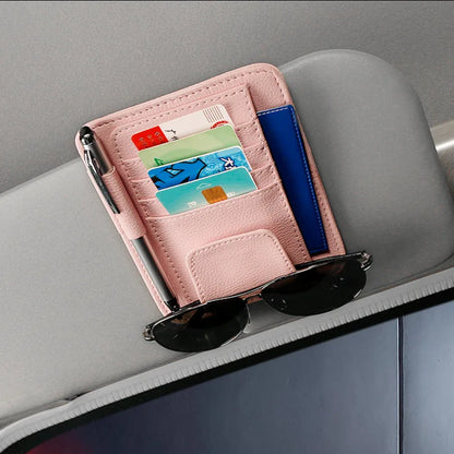 Car Sun Visor Bill Pen Business Card Holder CD DVD Organizer Storage Box Sunglasses Clip Stowing Tidying Car Accessories