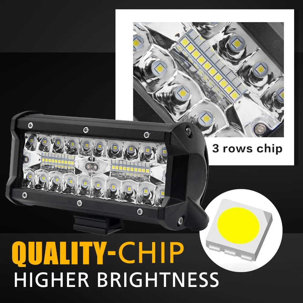 CO LIGHT 4" 2pcs 120W Led Work Light Bar 7'' for Tractor Boat Off-Road Truck Suv Atv Spot Flood Combo 12V 24V Led Working Lights