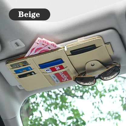 Car Sun Visor Bill Pen Business Card Holder CD DVD Organizer Storage Box Sunglasses Clip Stowing Tidying Car Accessories