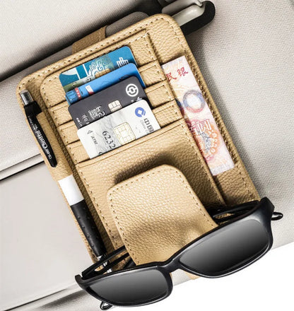 Car Sun Visor Bill Pen Business Card Holder CD DVD Organizer Storage Box Sunglasses Clip Stowing Tidying Car Accessories