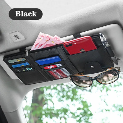 Car Sun Visor Bill Pen Business Card Holder CD DVD Organizer Storage Box Sunglasses Clip Stowing Tidying Car Accessories