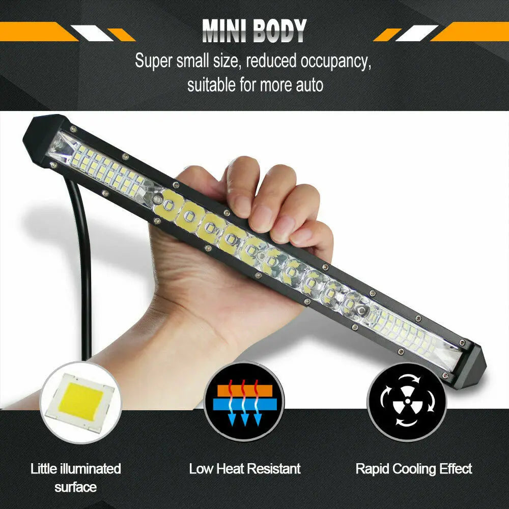 Slim Spot Flood LED Bar Off Road 12V 24V LED Light Bar/Work Light For Car 4x4 Truck ATV SUV Boat lada Barra LED Lightbar