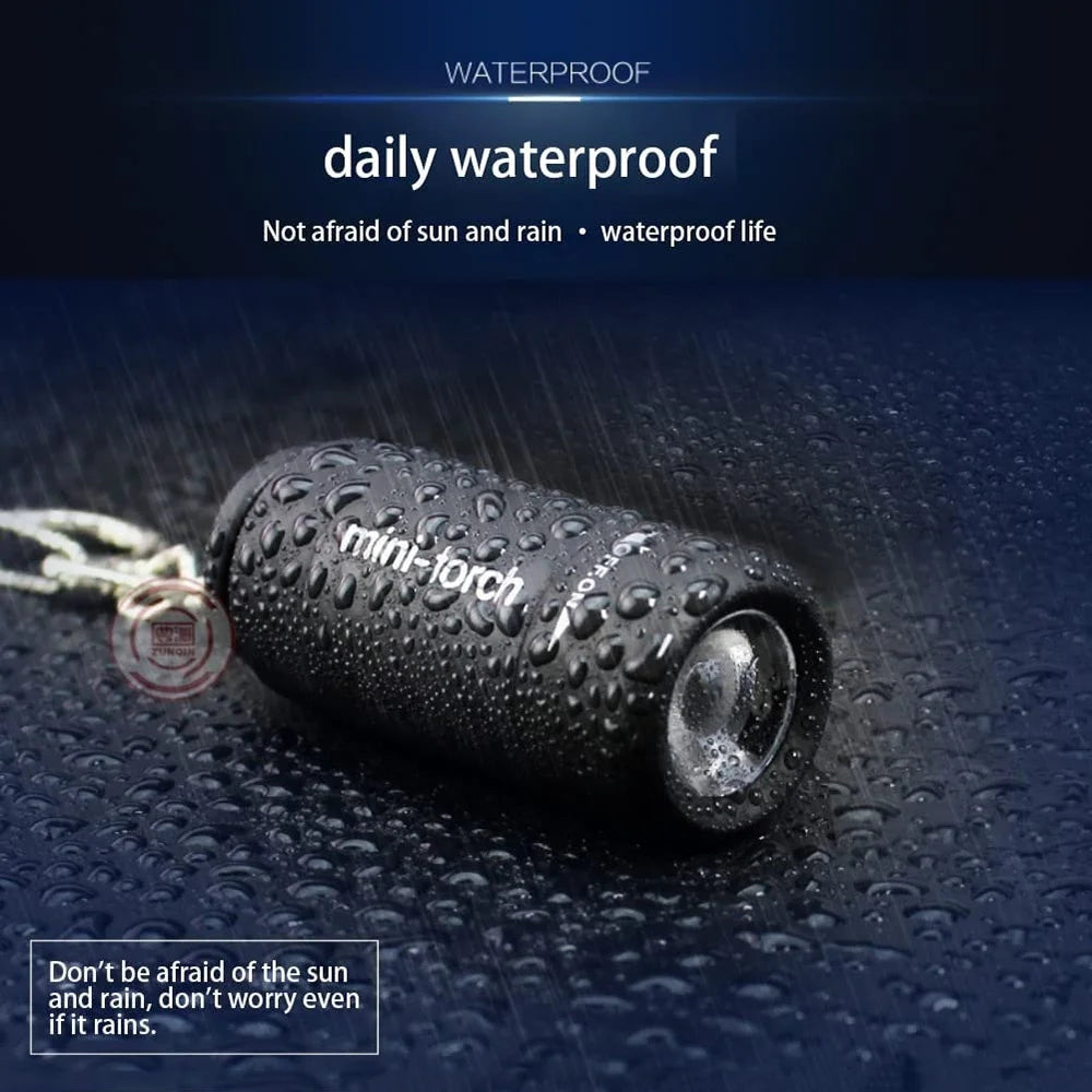 USB Rechargeable LED Multifunctional Strong light Pocket Keychain  Flashlight Waterproof Outdoor Hiking Camping Mini Flashlight