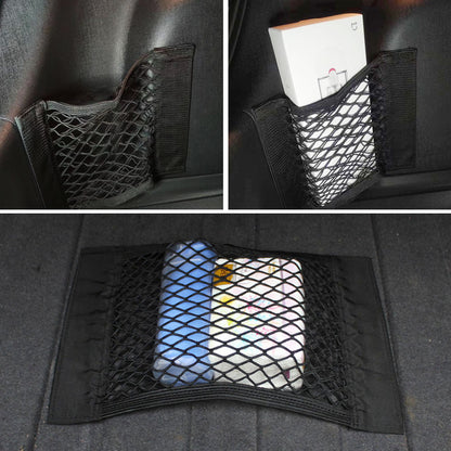 Car Back Rear Trunk Bag Organizer Mesh Net Auto Seat Back Storage Bag Pocket Universal Car Stowing Tidying Elastic String Net