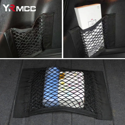 Car Back Rear Trunk Bag Organizer Mesh Net Auto Seat Back Storage Bag Pocket Universal Car Stowing Tidying Elastic String Net