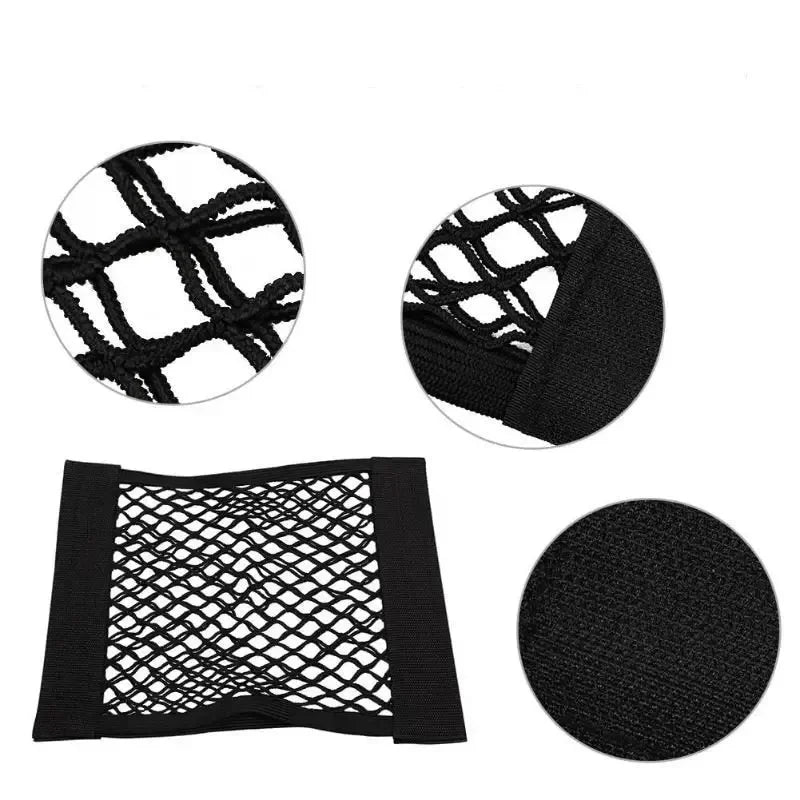 40x25cm/50x25cm Car Back Rear Trunk Organizer Net Mesh Seat Elastic String Magic Sticker Universal Storage Bag Pocket