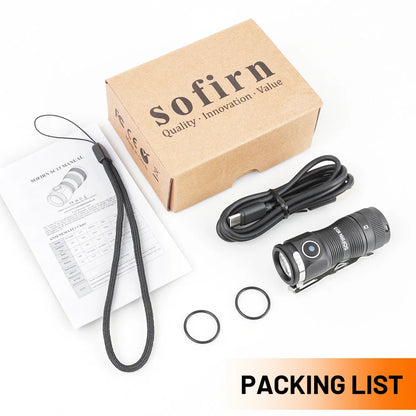 Sofirn Mini SC13 SST40 LED 1300lm Tactical 18350 Rechargeable Flashlight 6000K Keychain Emergency Torch Led Light with Magnetic