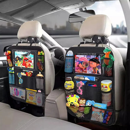 Car Seat Organizer Multifunctional Oxford Fabric Car Back Multi Pocket Storage Bag with Tablet Holder Protector for Kids