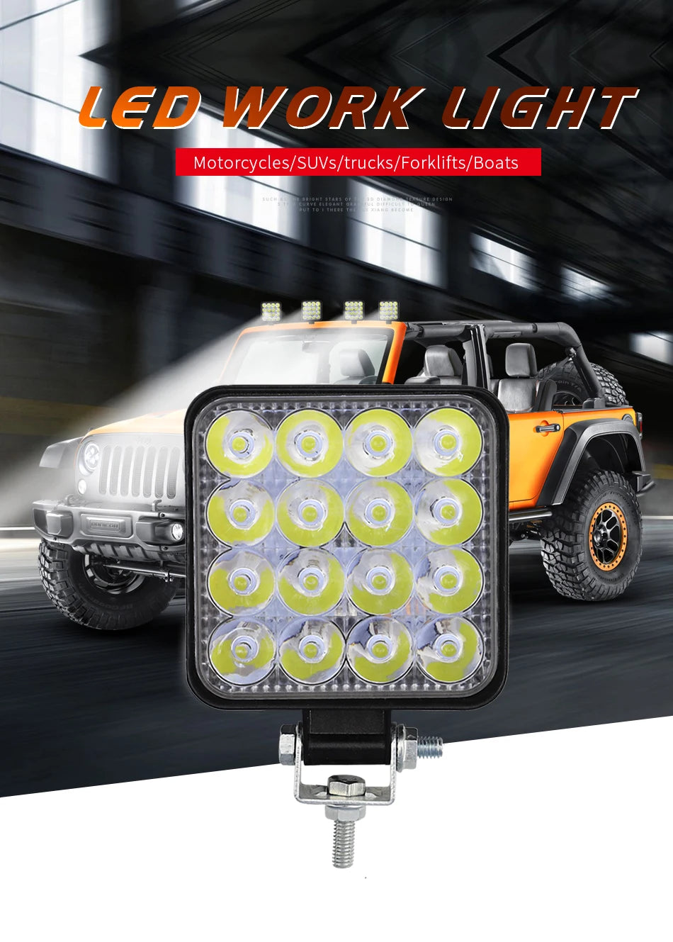 4 PCS 12V LED Light Bar Mini LED Work Light Off Road Spotlight for Jeep Truck 4X4 Car SUV ATV Barra LED Headlights