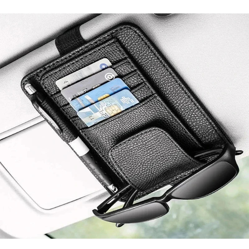 Car Sun Visor Bill Pen Business Card Holder CD DVD Organizer Storage Box Sunglasses Clip Stowing Tidying Car Accessories