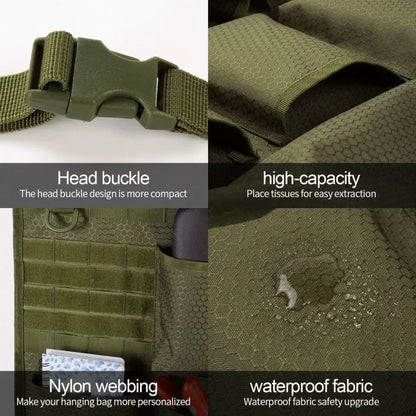 Car Seat Storage Organizer Seat Back Storage Bag Tactical Camo Hanging Bags Car Stowing Tidying Pocket Interior Accessories