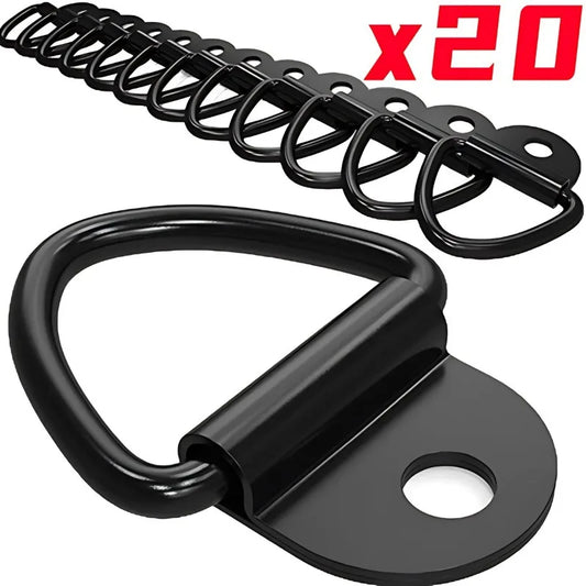 10/20pcs Stainless Steel D Shape Pull Hook Tie Down Anchor Ring Iron Cargo Tie Down Ring for Truck Trailers RV Boats Accessories