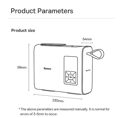 Baseus Wireless Air Compressor Inflatable Pump Dual Cylinder Electric Tire Inflator For Car Motorcycle Bicycle Tyre Air Pump