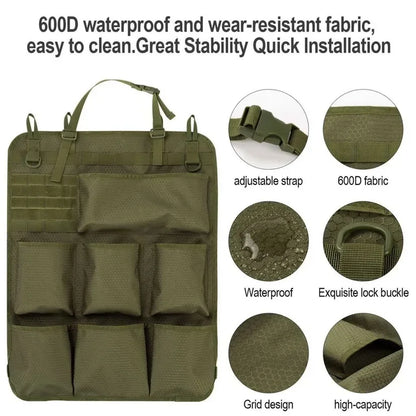 Car Seat Storage Organizer Seat Back Storage Bag Tactical Camo Hanging Bags Car Stowing Tidying Pocket Interior Accessories