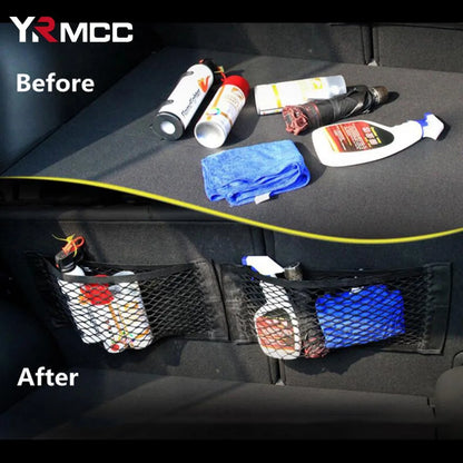 Car Back Rear Trunk Bag Organizer Mesh Net Auto Seat Back Storage Bag Pocket Universal Car Stowing Tidying Elastic String Net