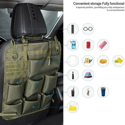 Car Seat Storage Organizer Seat Back Storage Bag Tactical Camo Hanging Bags Car Stowing Tidying Pocket Interior Accessories