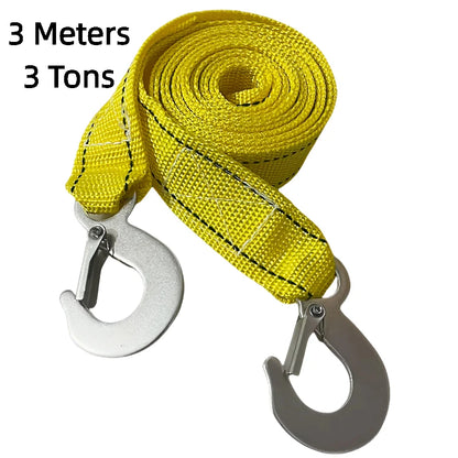 1 Pcs 4M Car Tow Cable Heavy Duty 5 Ton Trailer Rope Towing Pull Rope Strap Hooks Van Road Recovery Car Accessories