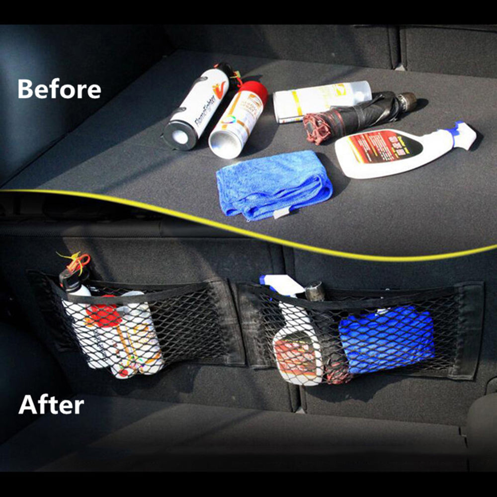 Car Back Rear Trunk Bag Organizer Mesh Net Auto Seat Back Storage Bag Pocket Universal Car Stowing Tidying Elastic String Net