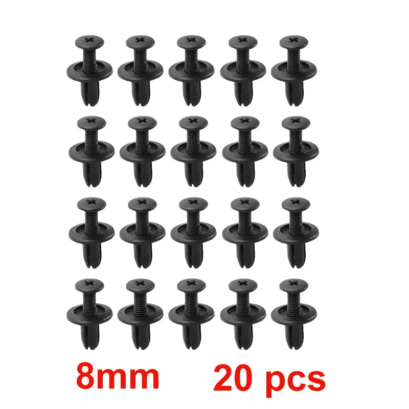 8mm/6mm Plastic Rivets Fasteners Screw Car Fender Bumper Screws Clips Rivets Auto 8mm Hole Plastic Push Pin Clip Car Accessories