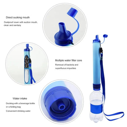 1pc Outdoor Water Filter, Personal Straw Water Filtration System, Emergency Survival Water Purifier For Camping Hiking Climbing