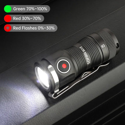 Sofirn Mini SC13 SST40 LED 1300lm Tactical 18350 Rechargeable Flashlight 6000K Keychain Emergency Torch Led Light with Magnetic