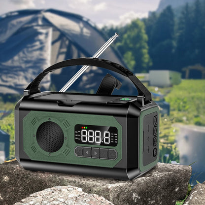 12000mAh AM/FM/NOAA Weather Radio with 2 Solar Panels Solar Hand Crank Portable Emergency Radio Reading Lamp for Outdoor Camping