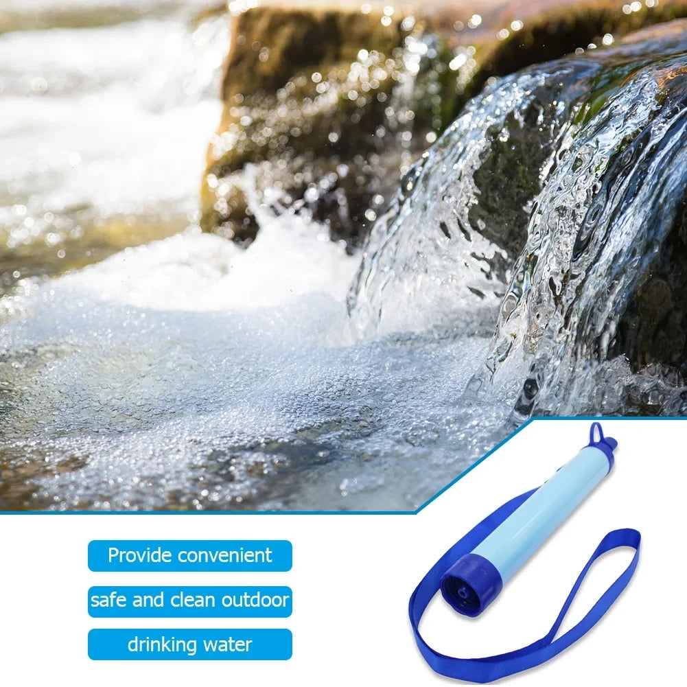 1pc Outdoor Water Filter, Personal Straw Water Filtration System, Emergency Survival Water Purifier For Camping Hiking Climbing