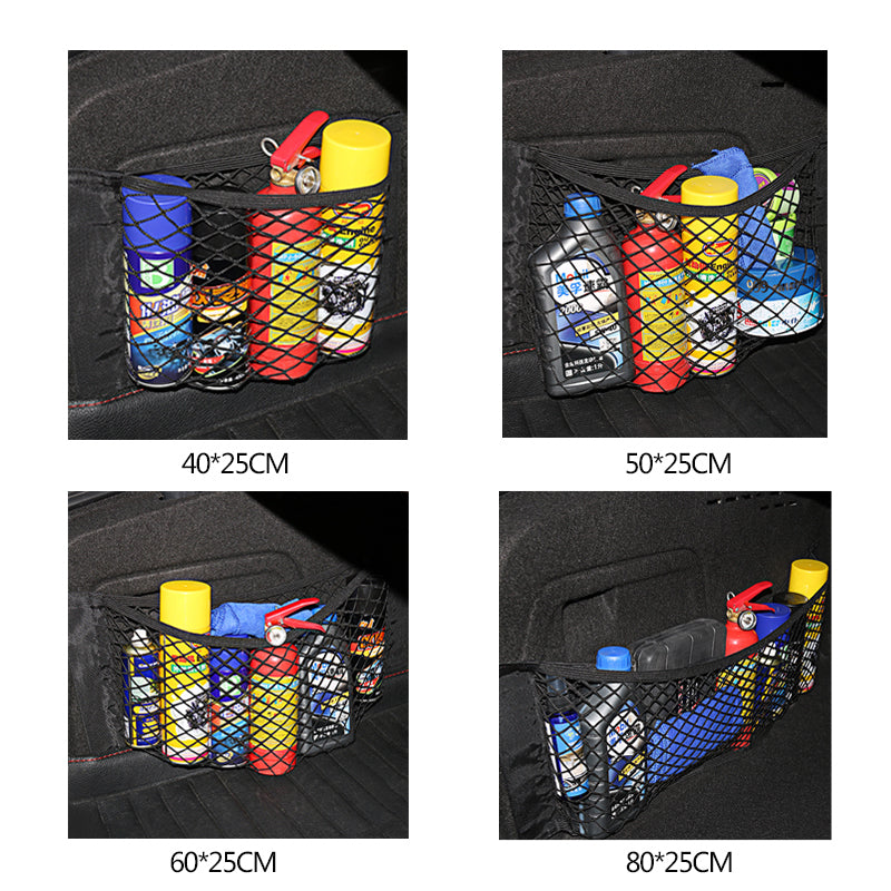 Car Back Rear Trunk Bag Organizer Mesh Net Auto Seat Back Storage Bag Pocket Universal Car Stowing Tidying Elastic String Net