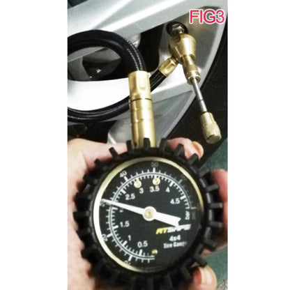 ATsafepro Tire Deflator Pressure Gauge 75Psi 2 in 1 Professional Rapid Deflate Special Chuck for 4X4 Large Offroad Tires on Jeep