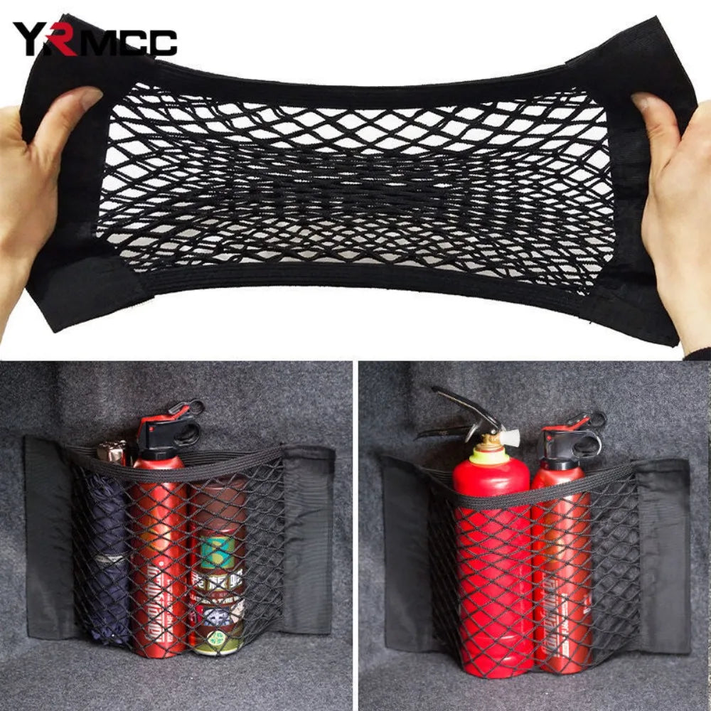 Car Back Rear Trunk Bag Organizer Mesh Net Auto Seat Back Storage Bag Pocket Universal Car Stowing Tidying Elastic String Net