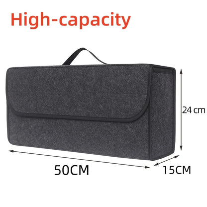 Large Anti Slip Compartment Boot Storage Organizer Tool Car Storage Bag Car Trunk Organizer Soft Felt Storage Box Accessories