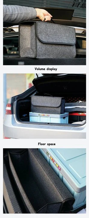 Large Anti Slip Compartment Boot Storage Organizer Tool Car Storage Bag Car Trunk Organizer Soft Felt Storage Box Accessories