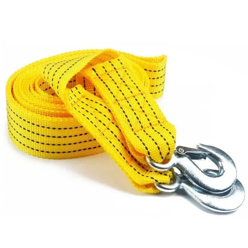 1 Pcs 4M Car Tow Cable Heavy Duty 5 Ton Trailer Rope Towing Pull Rope Strap Hooks Van Road Recovery Car Accessories